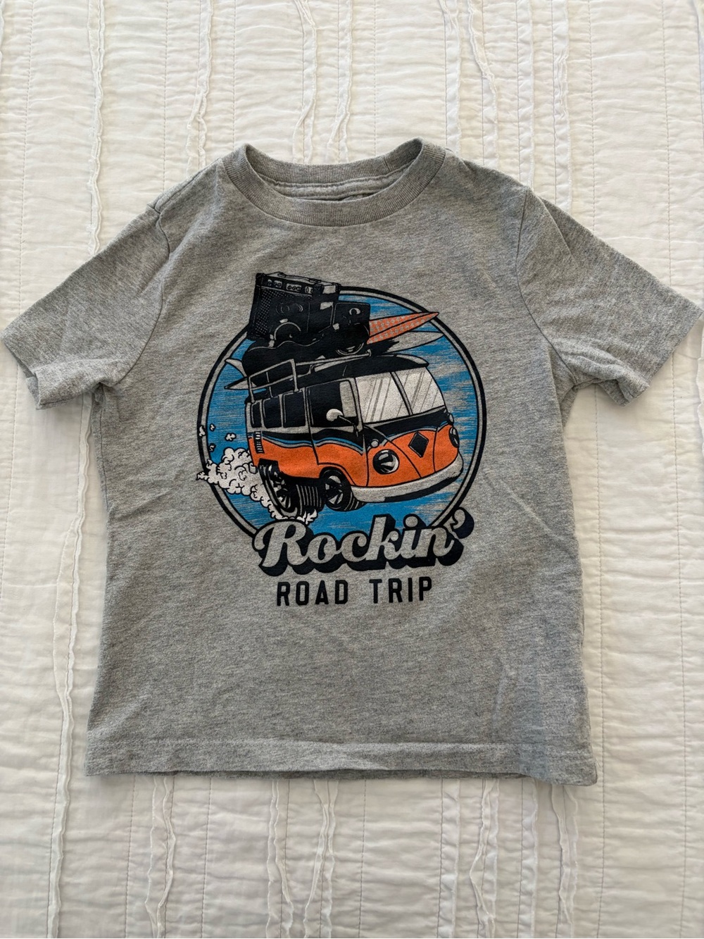 GAP Gray Tee with Orange & Blue Van Graphic